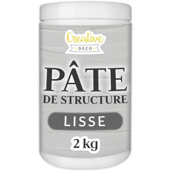 Strukturpasta CREATIVE DECO | Slät 2kg Grå | Reliefpasta för Akrylfärg | Texturerad Pasta | 3D-effekt Grå