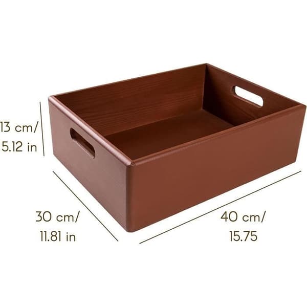 Brun träförvaringslåda - Creative Deco - 40 x 30 x 13 cm Brun