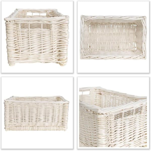 Fletkurv Creative Home Opbevaring Rektangulær Hvid 30x20x16 cm Vit