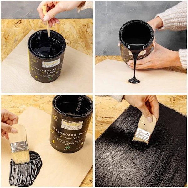Creative Deco Slate Paint Blackboard Paint | 1000ml | 10 m² - 1L Effektiv | matt | Vattenbaserad