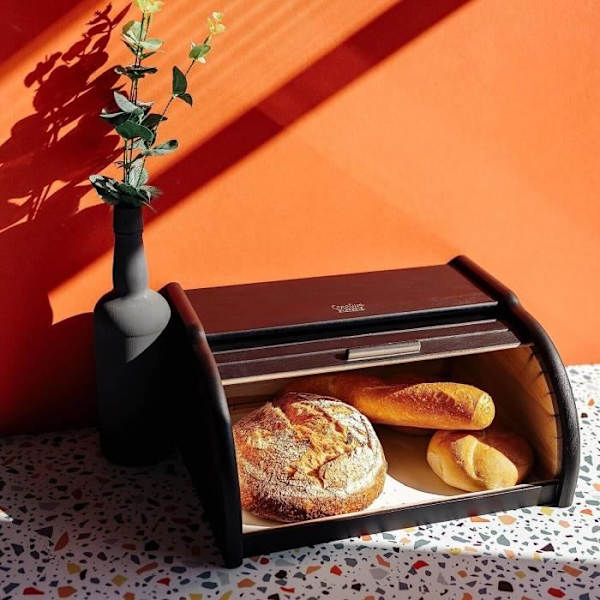 Black Bread Box - KREATIVT HJEM - 38 x 28,5 x 17,5 cm - Bøgetræ - Industriel - Loft Svart