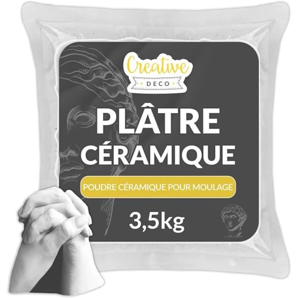 Gips för gjutning - Creative Deco - 3,5 kg - Keramiskt pulver - Alginat - Presentidé Vit