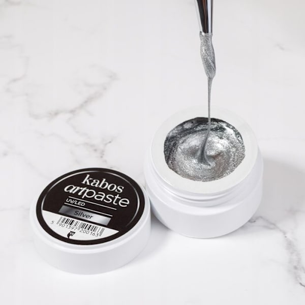 UV LED nagelkonstpasta Kabos ArtPaste Silver 5 g Silver