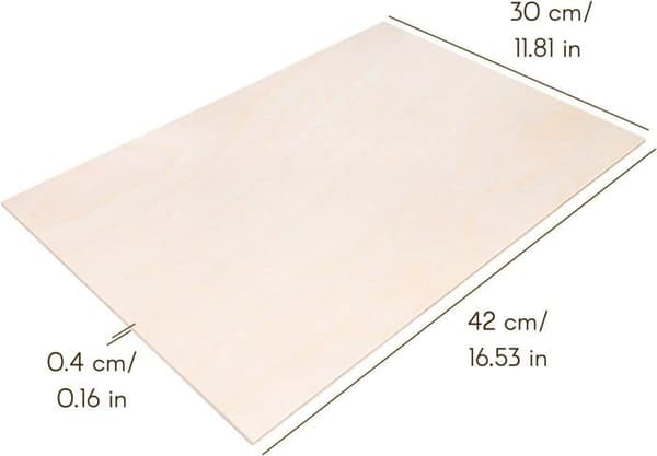 CREATIVE DECO vaneri - 10 koivulevyn sarja - 420 x 300 x 4 mm Beige