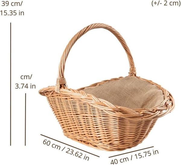 CREATIVE HOME flätad korg - Träförvaring 60x40x39cm - Handvävd - Juteinteriör - Elegant brun