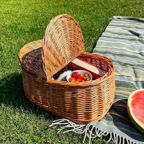 Picknickkorg - Creative Home - Brun - 45 x 30 x 38 cm - Hantverksmässigt - Mångsidig kastanj