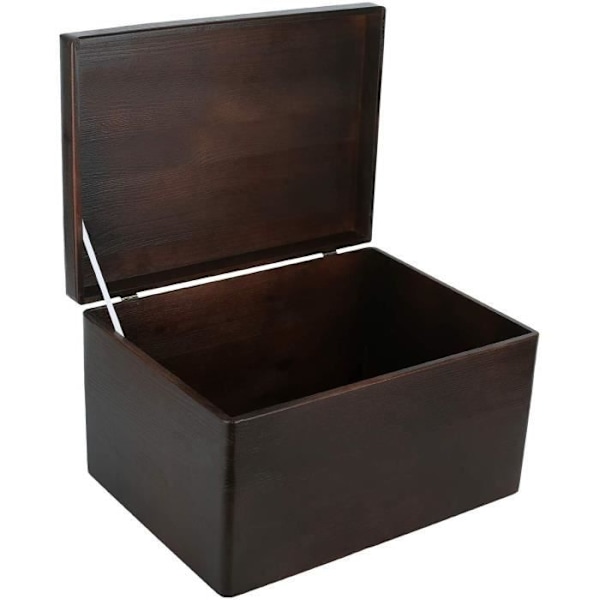 Træopbevaringsboks til at dekorere brun - Creative Deco - XXL - 40 x 30 x 24 cm - Naturlig - Uslebet Brun
