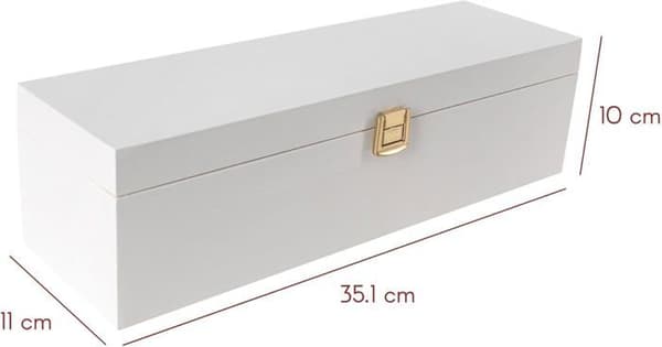 Creative Deco Vit trä vinlåda | Bröllopsvinpresent | 1 flaska | 36 x 11 x 9,8 cm | Vinlåda | Presentförpackning Vit