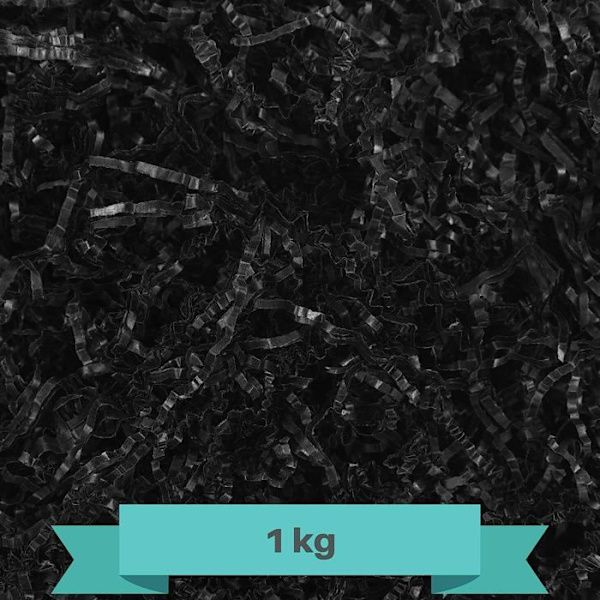 Frisure Strimlat papper - Creative Deco - 1 kg - Svart - Kraftpapper - Presentförpackning Svart