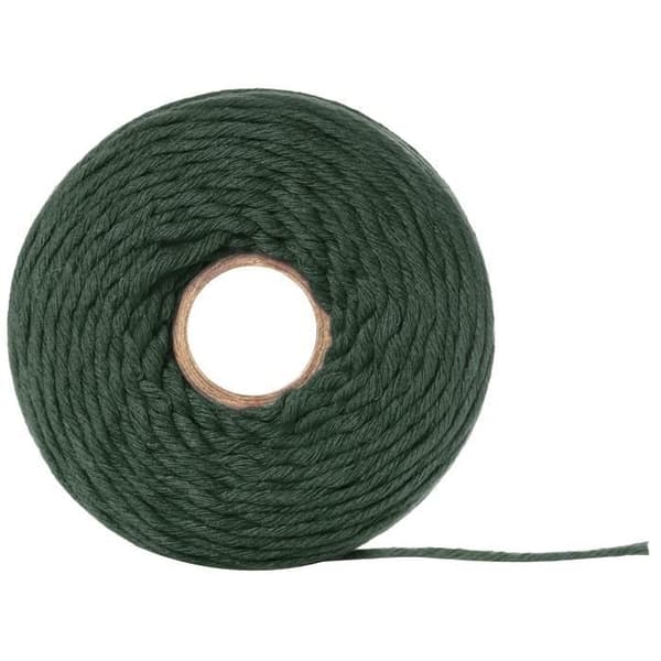 Corde Macramé - Creative Deco - Mørkegrøn - 3mm - 200m - Bomulds- og Polyestertråd Djupgrön