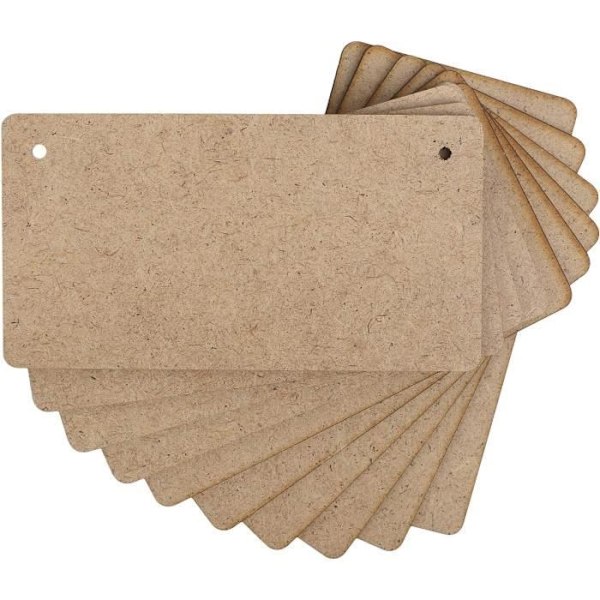 10 x MDF skyltar rektangulär form - Creative Deco - 150 x 80 x 3-4 mm
