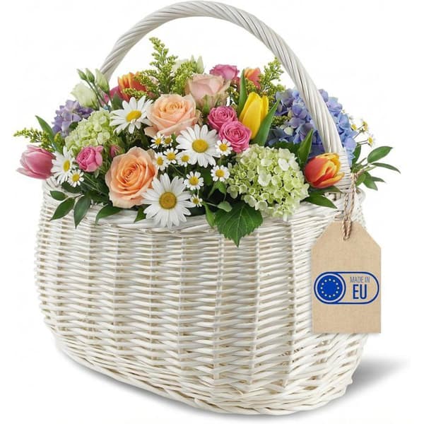 Opbevaringskurv - CREATIVE HOME - Klassisk - Håndvævet - Let og solid - Hvid 45x26x41 cm Vit
