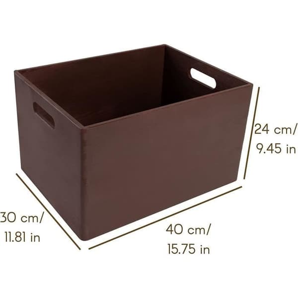 Brun träförvaringslåda - Creative Deco - 39 x 29 x 23 cm Brun