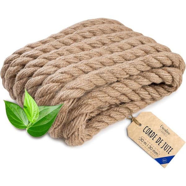 Creative Deco 30m Jute Snöre Tjocklek 30mm beige