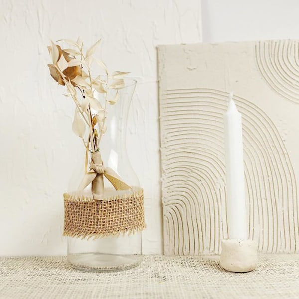 Jute Bordløber - KREATIV DECO - Sæt på 2 - 5 cm x 5m - Naturlig beige - Julebryllupsdekoration Naturligt beige