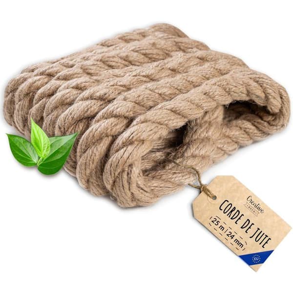 Creative Deco 25m Jute Snöre Tjocklek 24mm beige