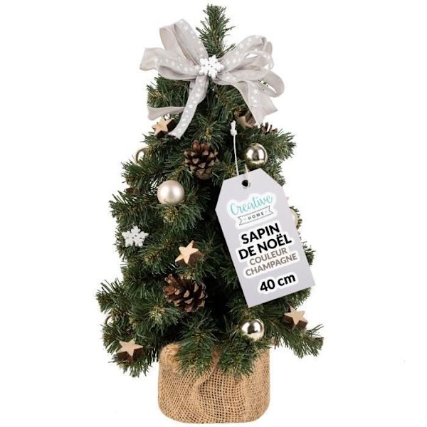 Creative Home Mini Kunstigt Juletræ Champagne 40cm - Kontorjuledekoration - Kunstig Gran - Kunstigt juletræ Mol