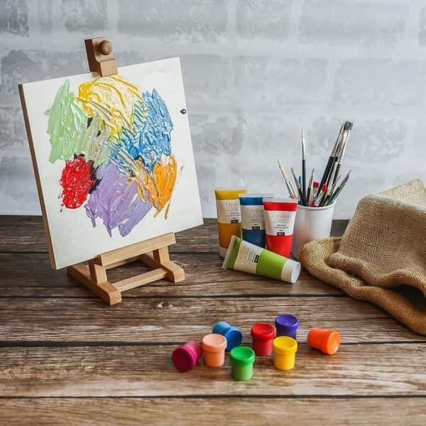 Creative Deco Akrylfärg Ljusblå | Tub 100 ml | Barnfärg | Målarcanvas | Träfärg Blå