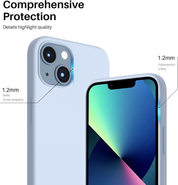 iPhone 13 Case, Liquid Silicone Case for 6.1 inch iPhone 13, Ultra-thin Case, Full Coverage Shockproof Protective Soft Case Alpine Blue Alpine Blue
