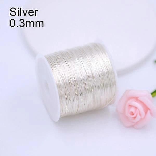 Mässingstråd Smyckestråd Vit och rosa 0,3mmsilver