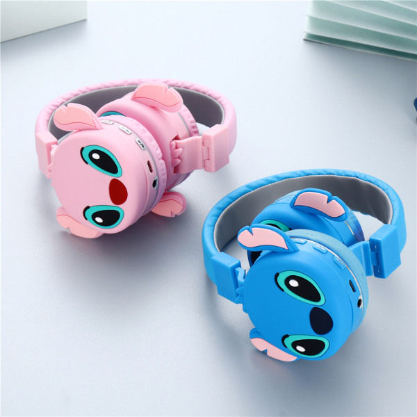 Lilo & Stitch Trådlösa Hörlurar för Barn Bluetooth Headset Mjuka Öronkuddar Hörlurar Rosa