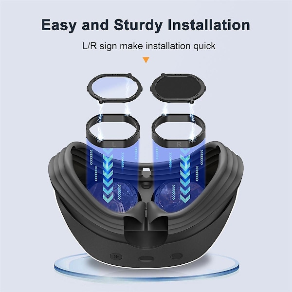 XJ-Vr Reseptbelagte linser for Ps Vr2 linse Myopi Anti Blå Briller Rask Demontering Beskyttelsesramme