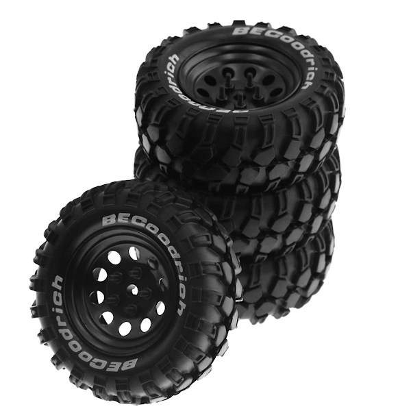 XJ-4 stk 93mm Metall 1.9inch Beadlock Felg Gummidekk Sett For 1/10 Rc Crawler Bil, Slisset Adapter