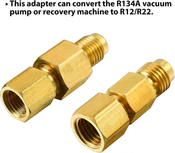 1/4 til 1/2ACME 1/2acme til 1/4 Adapter R134a Konverterer Kjølemiddelkonverterer, 4-pakning