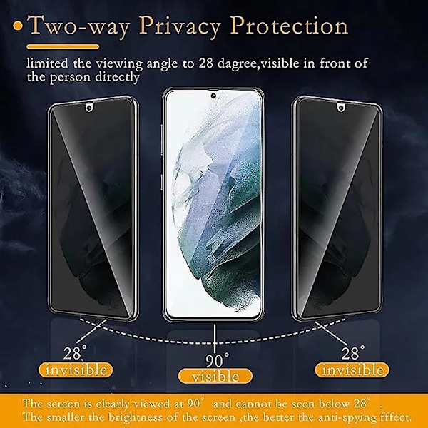 Sekretess Härdat Glas Samsung Galaxy S22 Ultra Skärmskydd Anti-Spion Fingeravtrycksupplåsning