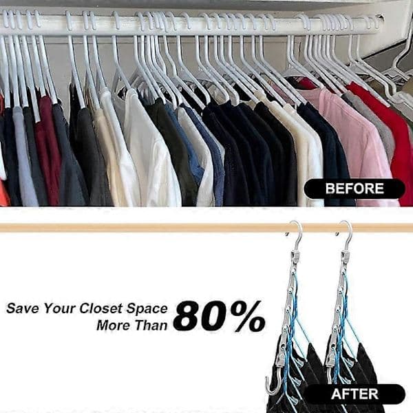 10-pack Magic Hangers Closet Hangers Organizer Storage for Clothes Space Saving in Closets Black 41CM