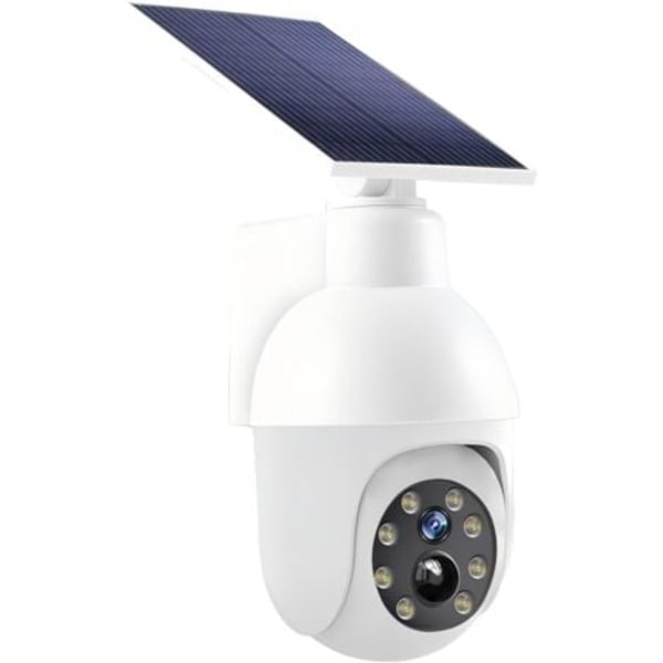Ultra Bright 360 Graders Solar Floodlight, Virtuell CCTV-kamera, Utomhus Rörelsesensor, IP66 Vattentät Floodlight, Trådlös Falsk PTZ Dome-kamera för P