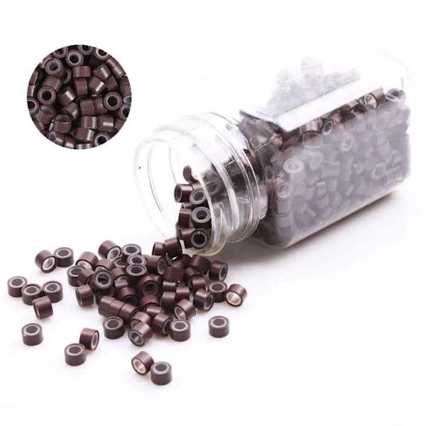 1000 stk silikonforet microlink-hårforlengelse 50*30 micro ring extensions perler verktøy for hår