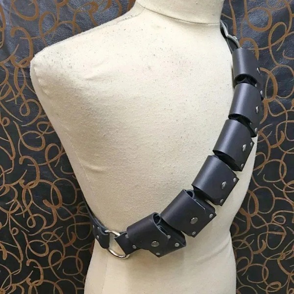 Medeltida Steampunk Bandolär Nerf Battle Ammo Väska Över Bröstet Patronbälte Ninja Kostym Tillbehör Larp Ficka Sadel För Dart