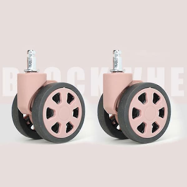 Durable Replacement Wheels Universal Silent Wheels Versatile Wheels 1 Pair For Luggage Smooth Rolling & Easy To Install Rose Gold