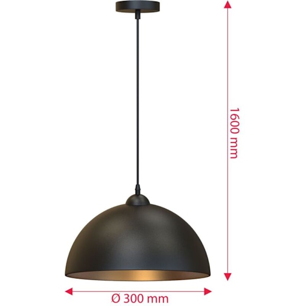 XJ-Designer taklampe vintage lysekrone svart-go