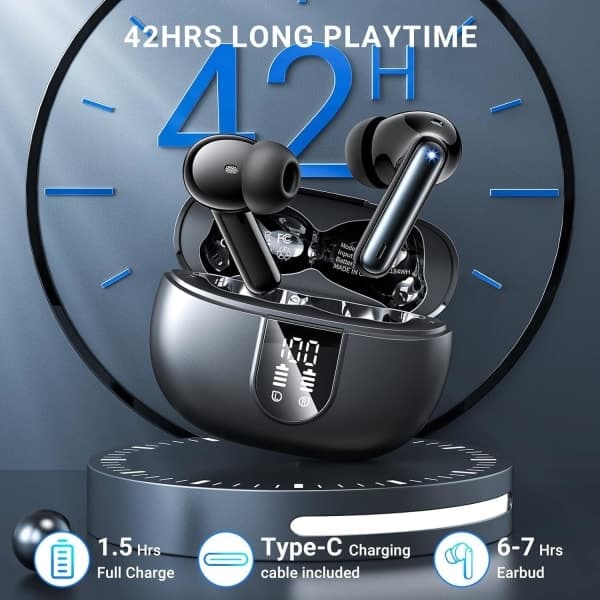 YYK-Q10 Trådløse Bluetooth Hovedtelefoner - 30 Timer ANC ENC BT 5.4 Sort