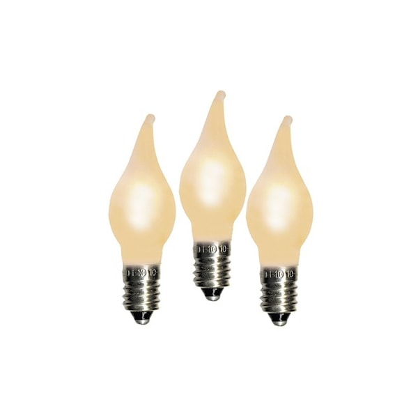 3 kpl Joulu- Adventti- Kynttelikkölamppuja. LED E10 3V 0.06W HUURRE