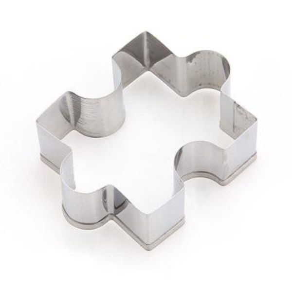 XJ Kakform i rostfritt stål - Pusselbit - 10-pack Silver