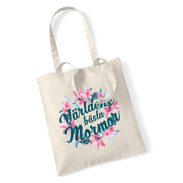 Världens bästa Mormor shoppingväska - Bloom Tote bag tygkasse