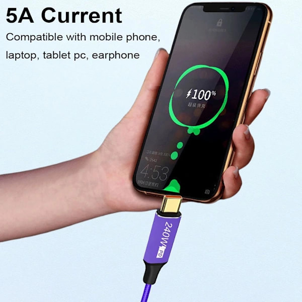 USB-C hurtigopladningskabel Type-C datakabel 1M 1m[XJ]