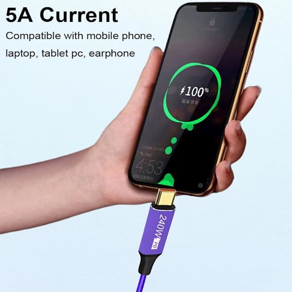 USB-C pikalatauskaapeli, tyyppi-C datakaapeli 1M 1m[XJ]