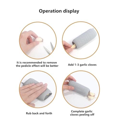 3-pack silikonvitlöksskalare, luktfri enkel rullverktyg för matlagning (grå) Silicone garlic peeler [bagged]