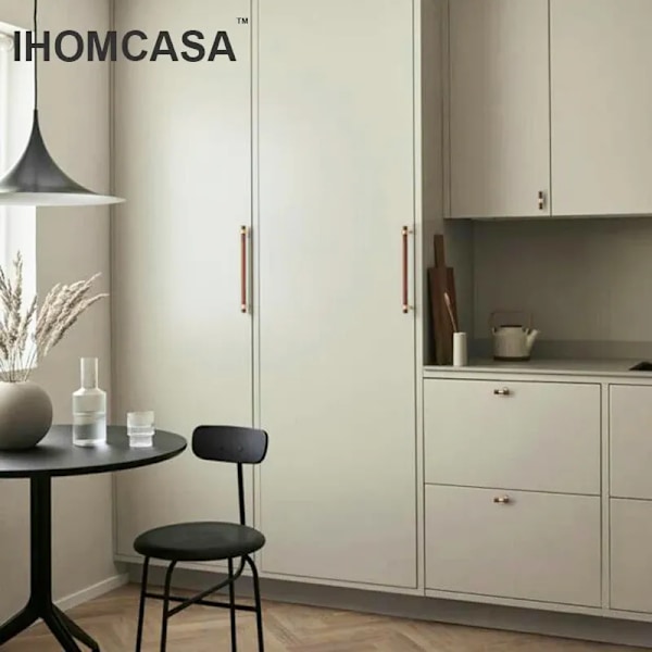 IHOMCASA Nordisk Stil Messing Sort Valnød Møbelhåndtag Trægreb Skab Garderobe Kommode Skoskuffe Skabsknapper