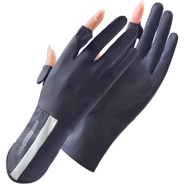 UV-skyddshandskar Körhandskar, Hel finger UV-handskar Solhandskar, Tunna handskar UV-ljus Handskar Damcykelhandskar, Marinblå