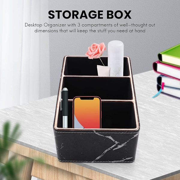 XJ-3 Slot PU Læder Fjernbetjeningsholder Organizer, Opbevaringsboks til Diverse Ting i Hjemmet, TV Guide/Post/CD O