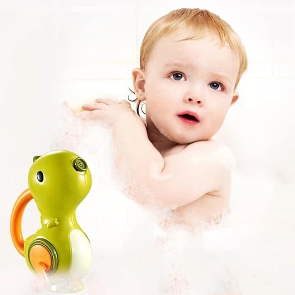 Badelegetøj til babyer 18 måneder, badelegetøj med roterende spray, dinosaur-badelegetøj til småbørn 1-3 år, babypoollegetøj med spray