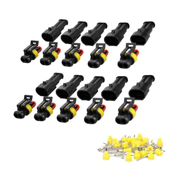 XJ-10 Kit Vandtæt Elektrisk Stik 1,5 mm Serie Terminaler Vandafvisende (2 Stifter)