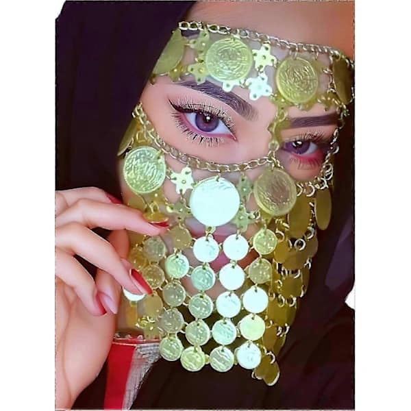 Mavedans Metal Ansigtskæde Smykker Slør Cosplay Maske Maskerade Tilbehør til Kvinder