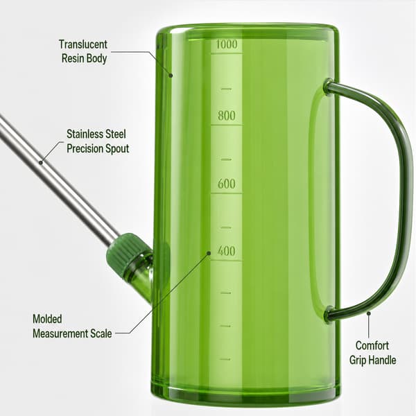 1,5L Vandkande med Lang Tud, Rustfri Stålstav til Stueplanter military green 1.5L
