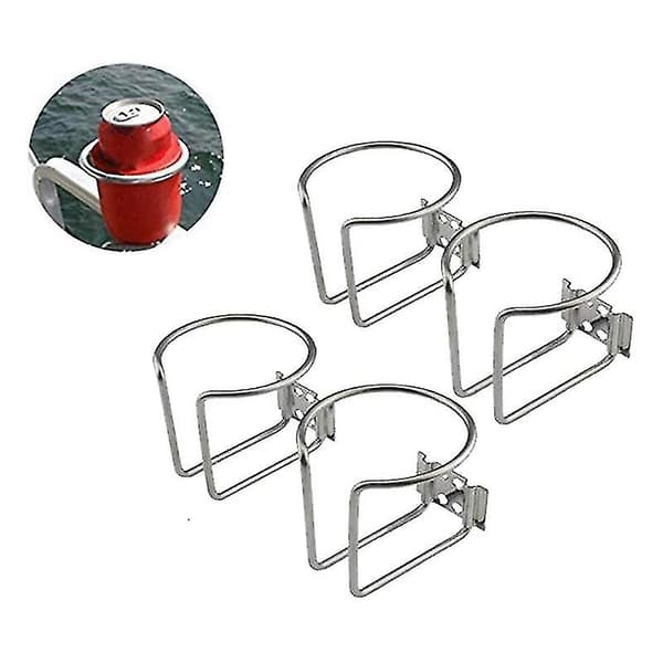 Rustfrit Stål Universal Båd Ring Kop Drikkeholder 4-pak til Marine RV Lastbil
